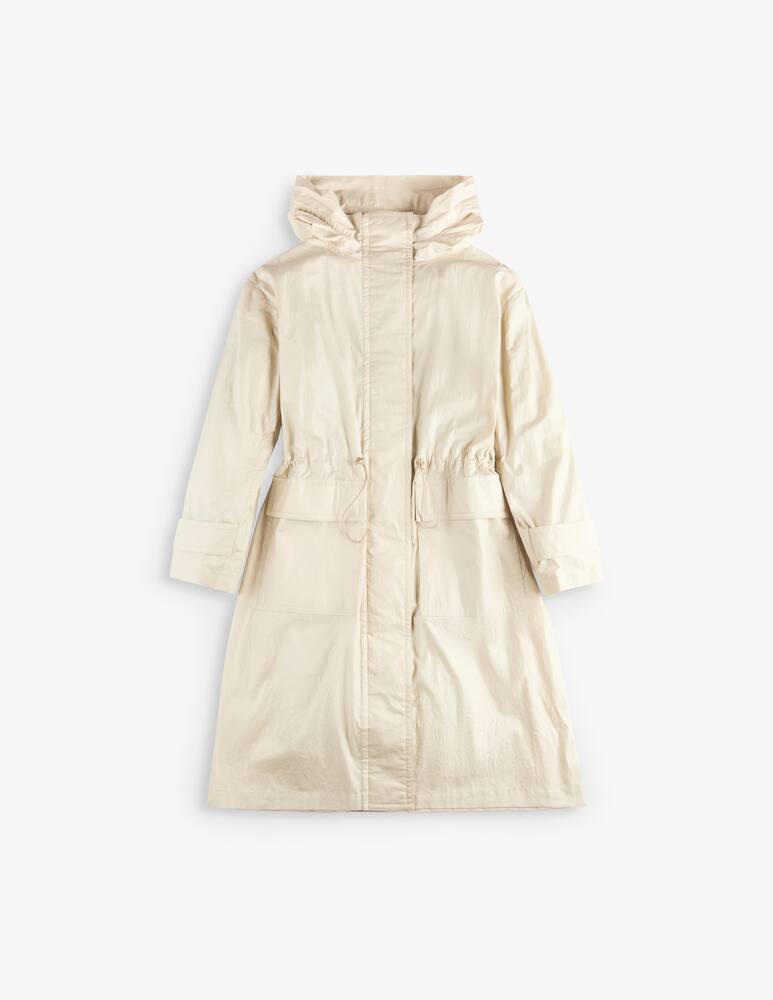 rinascente Fay Long Parka in Linen and Cotton Canvas