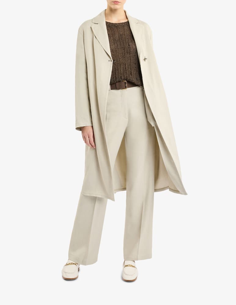 Fay Overcoat in Viscose and Stretch Linen - picture 1 Fay Overcoat in Viscose and Stretch Linen - picture 1
