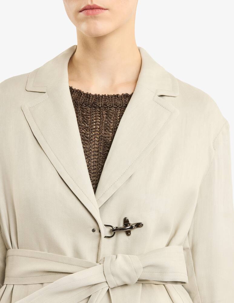 Fay Overcoat in Viscose and Stretch Linen - picture 5 Fay Overcoat in Viscose and Stretch Linen - picture 5
