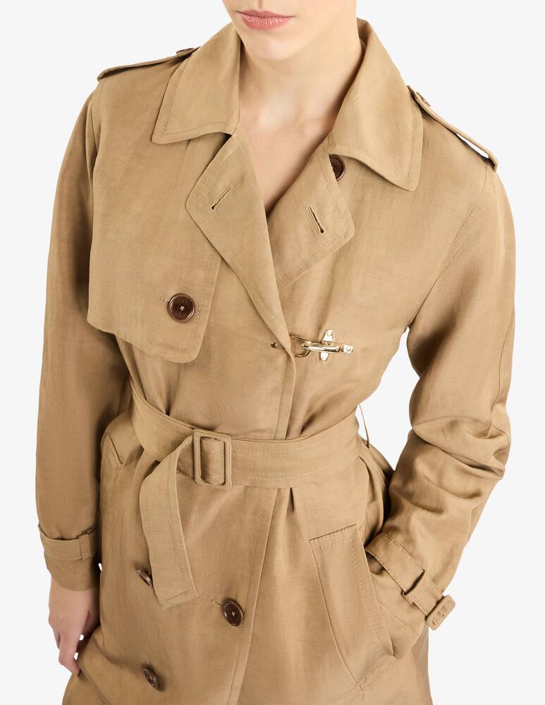 rinascente Fay Double-breasted Trench Coat in Linen and Viscose