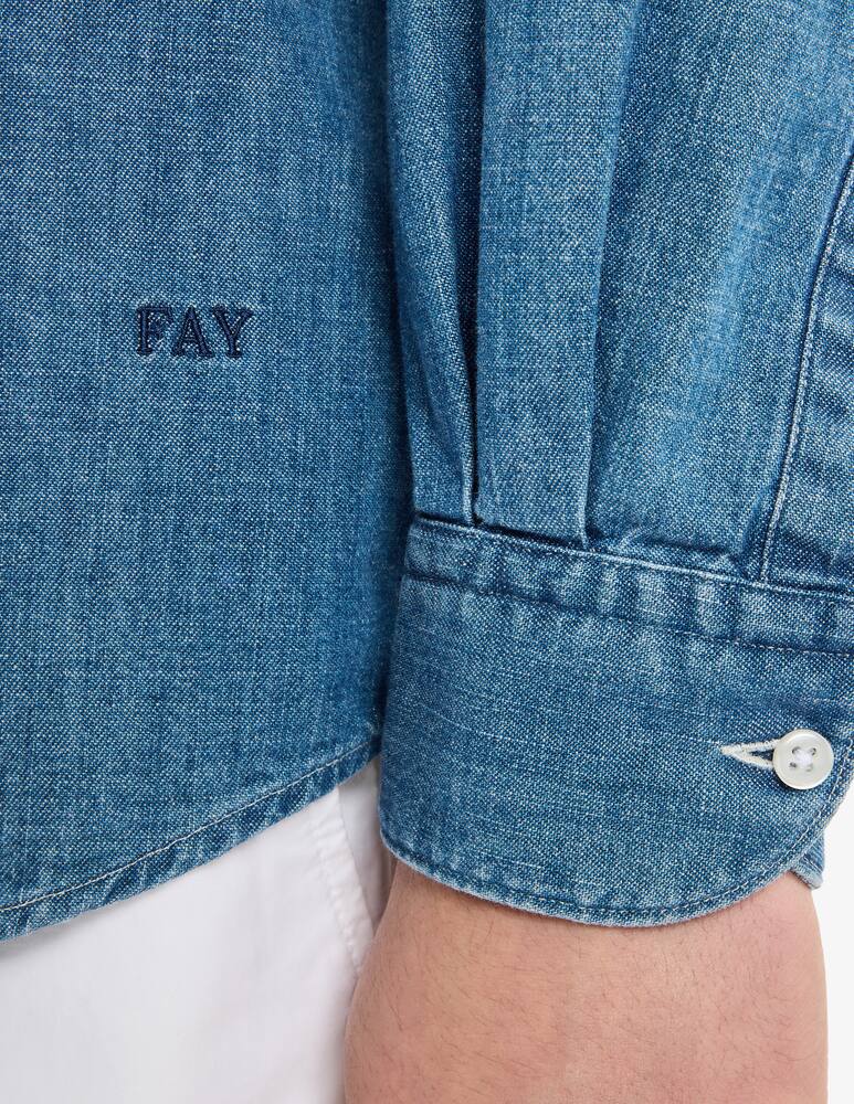 Fay Regular Shirt in Denim - picture 4 Fay Regular Shirt in Denim - picture 4