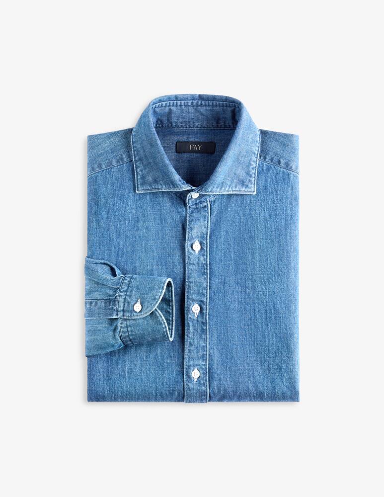 Fay Regular Shirt in Denim - picture 5 Fay Regular Shirt in Denim - picture 5