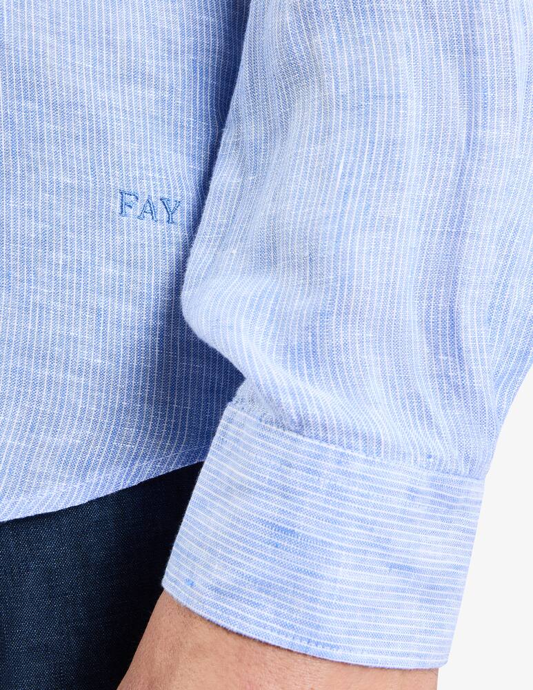 rinascente Fay Camicia Slim in Lino a Righe