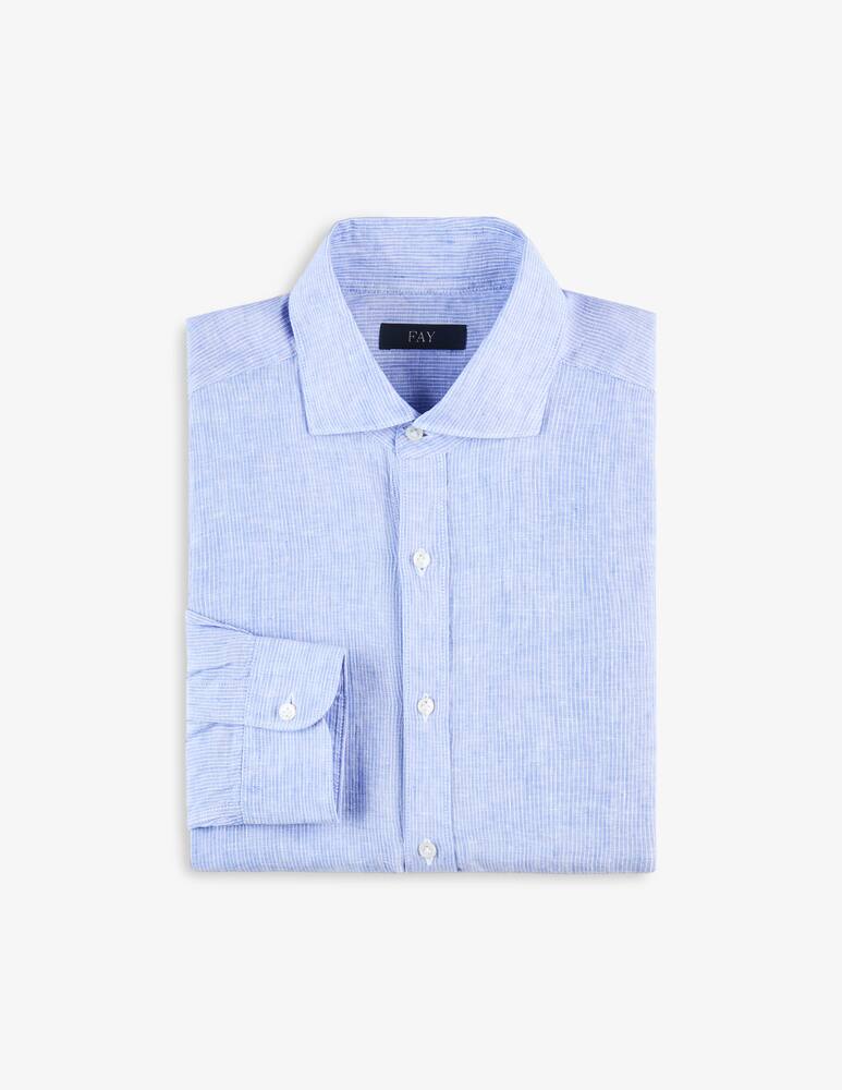 rinascente Fay Camicia Slim in Lino a Righe