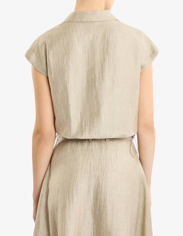 Fay Regular Crop Shirt in Linen - picture 3 Fay Regular Crop Shirt in Linen - picture 3