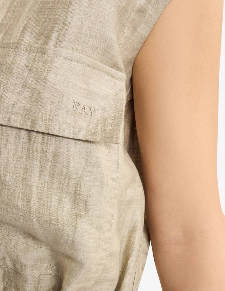 Fay Regular Crop Shirt in Linen - picture 4 Fay Regular Crop Shirt in Linen - picture 4