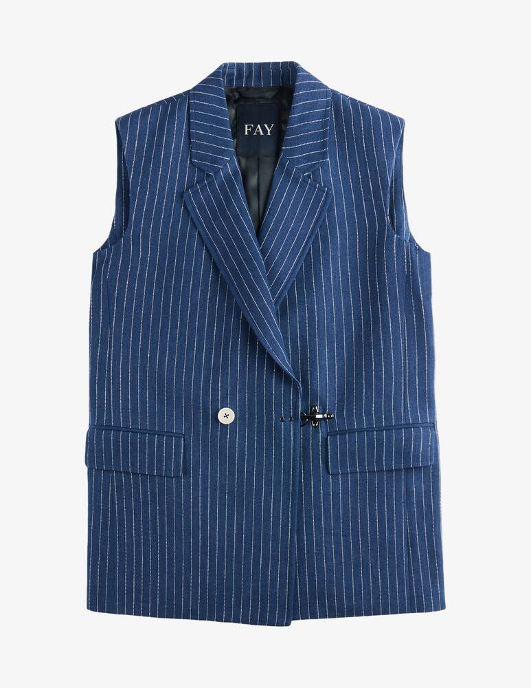 rinascente Fay Double-breasted Waistcoat in Cotton and Linen