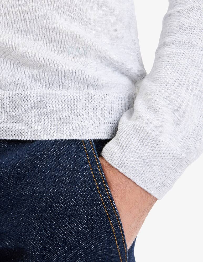 rinascente Fay Round-neck Jumper in Linen and Cotton