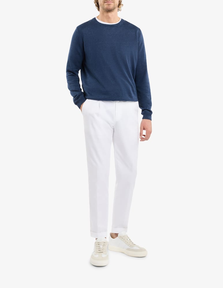 Fay Round-neck Jumper in Linen and Cotton - picture 2 Fay Round-neck Jumper in Linen and Cotton - picture 2