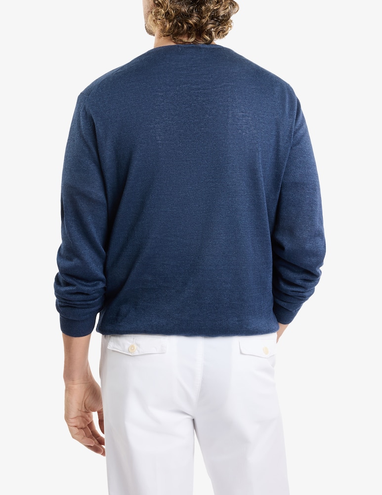 Fay Round-neck Jumper in Linen and Cotton - picture 3 Fay Round-neck Jumper in Linen and Cotton - picture 3