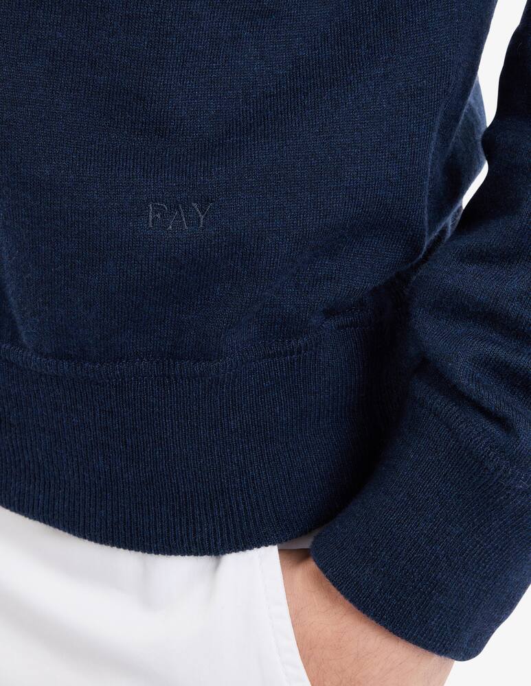 rinascente Fay Pull Girocollo in Cotone e Cashmere