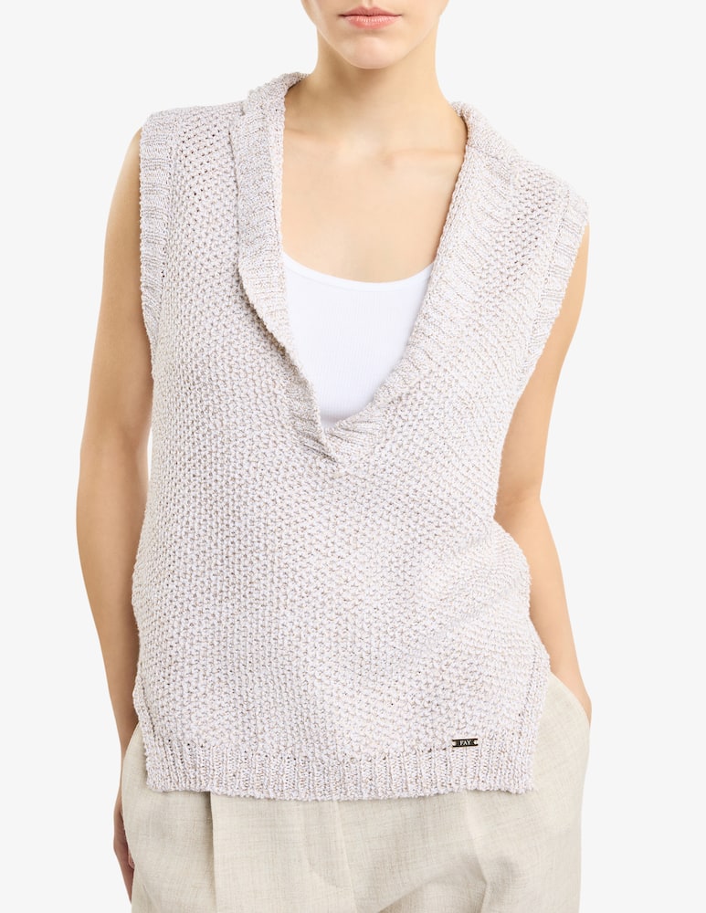 Fay Waistcoat in Cotton and Lurex - picture 1 Fay Waistcoat in Cotton and Lurex - picture 1