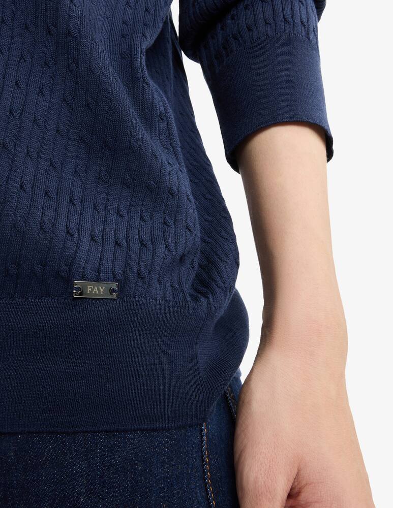 Fay Polo Shirt in Silk and Cotton - picture 5 Fay Polo Shirt in Silk and Cotton - picture 5