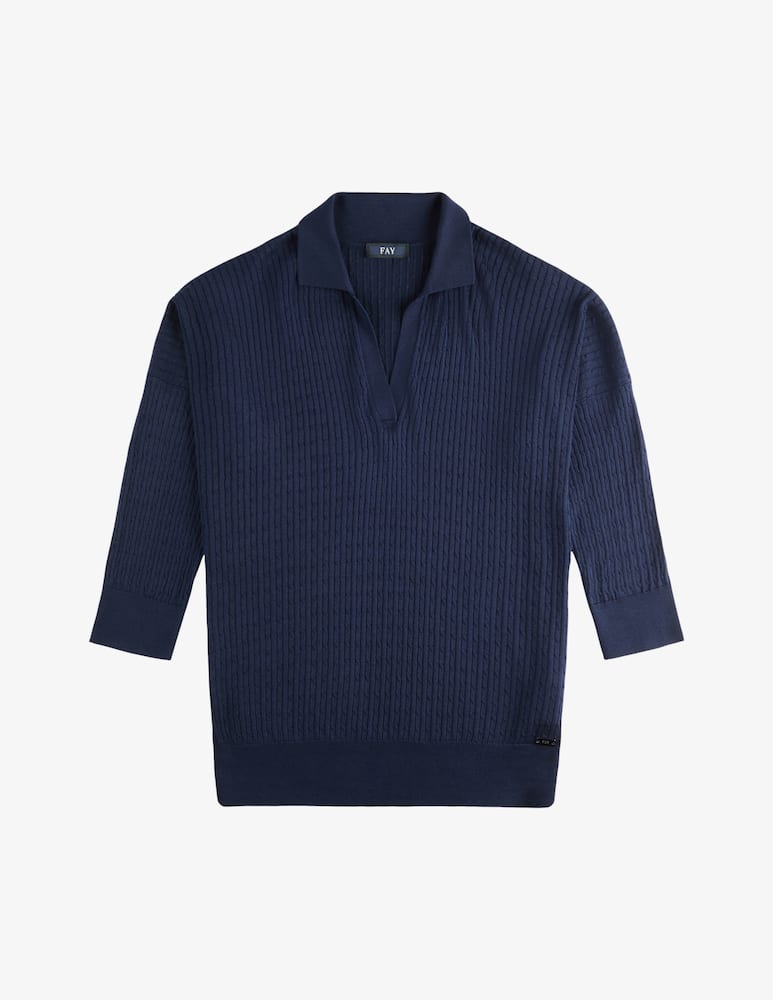 Fay Polo Shirt in Silk and Cotton - picture 6 Fay Polo Shirt in Silk and Cotton - picture 6