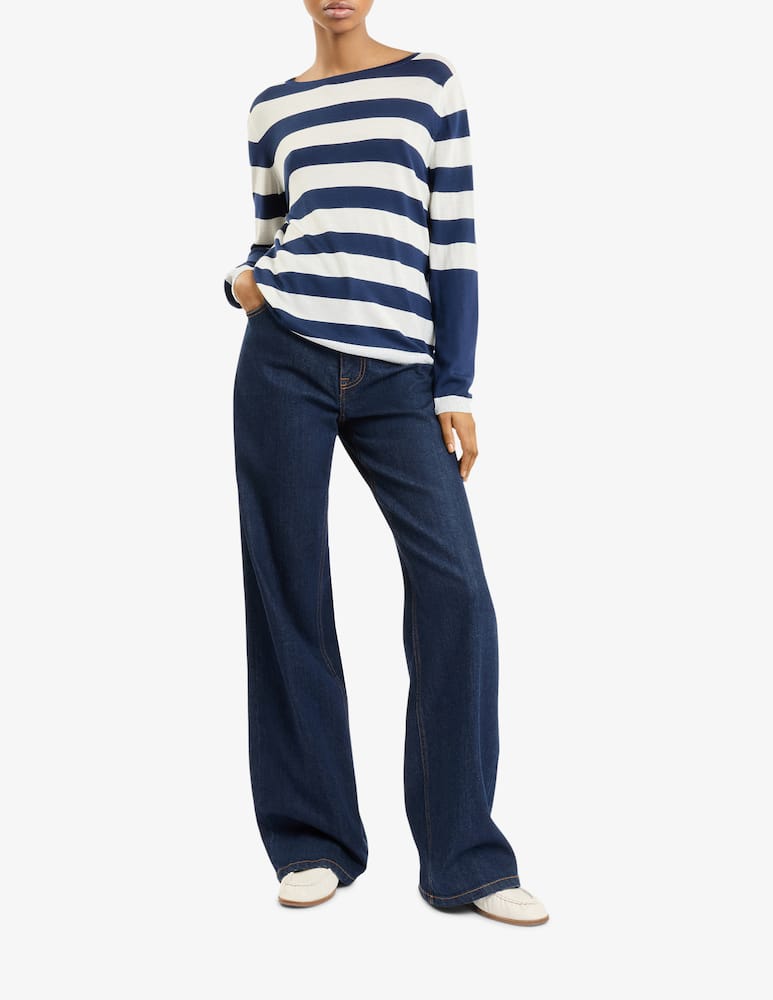 rinascente Fay Round-neck Jumper in Striped Wool