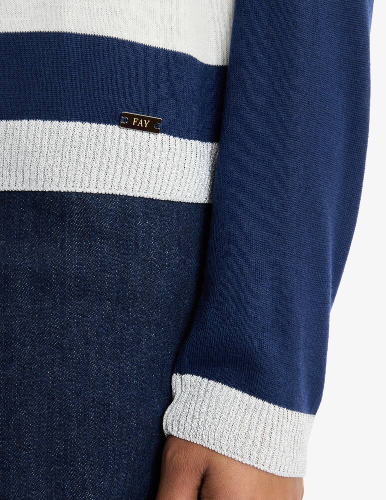 rinascente Fay Round-neck Jumper in Striped Wool