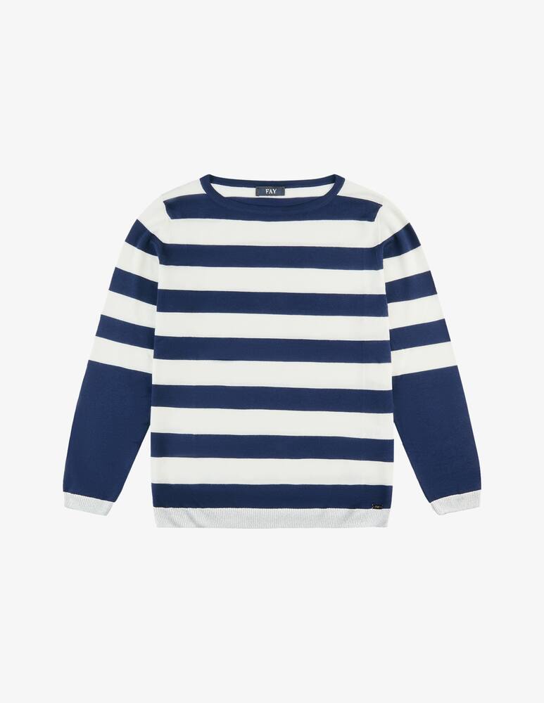 rinascente Fay Round-neck Jumper in Striped Wool