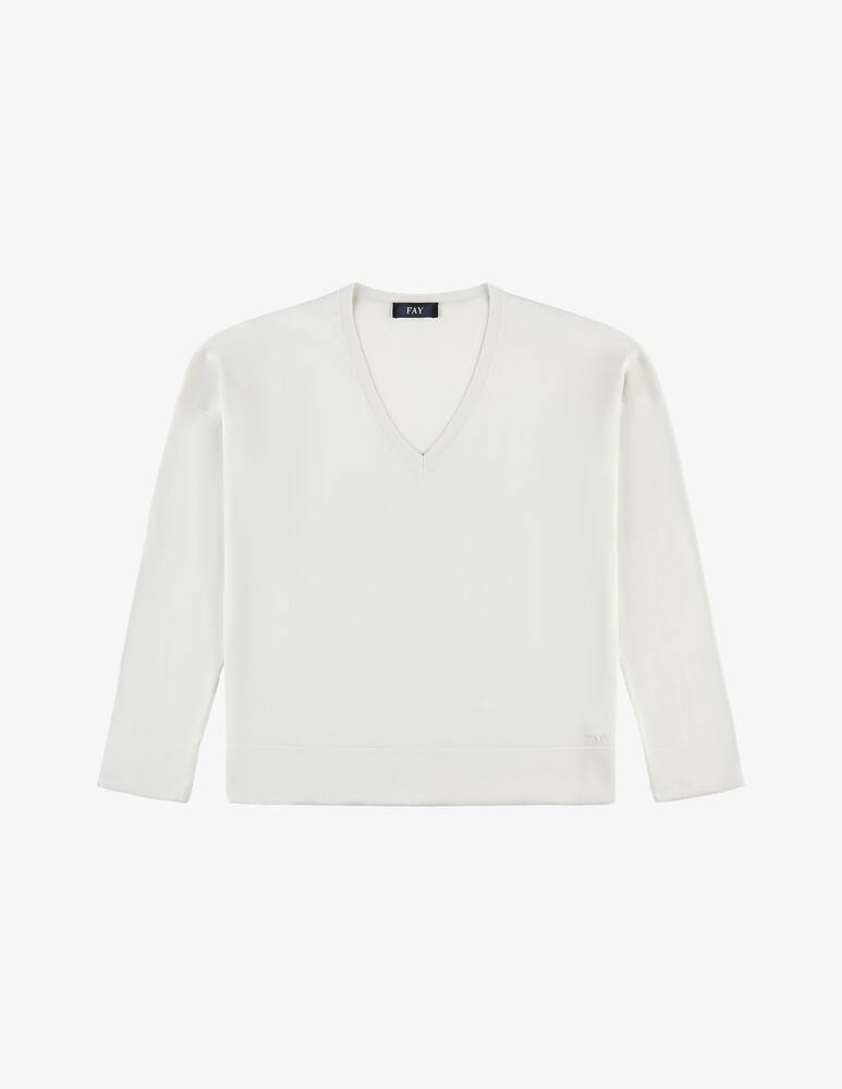 rinascente Fay Pull Scollo a V in Cotone