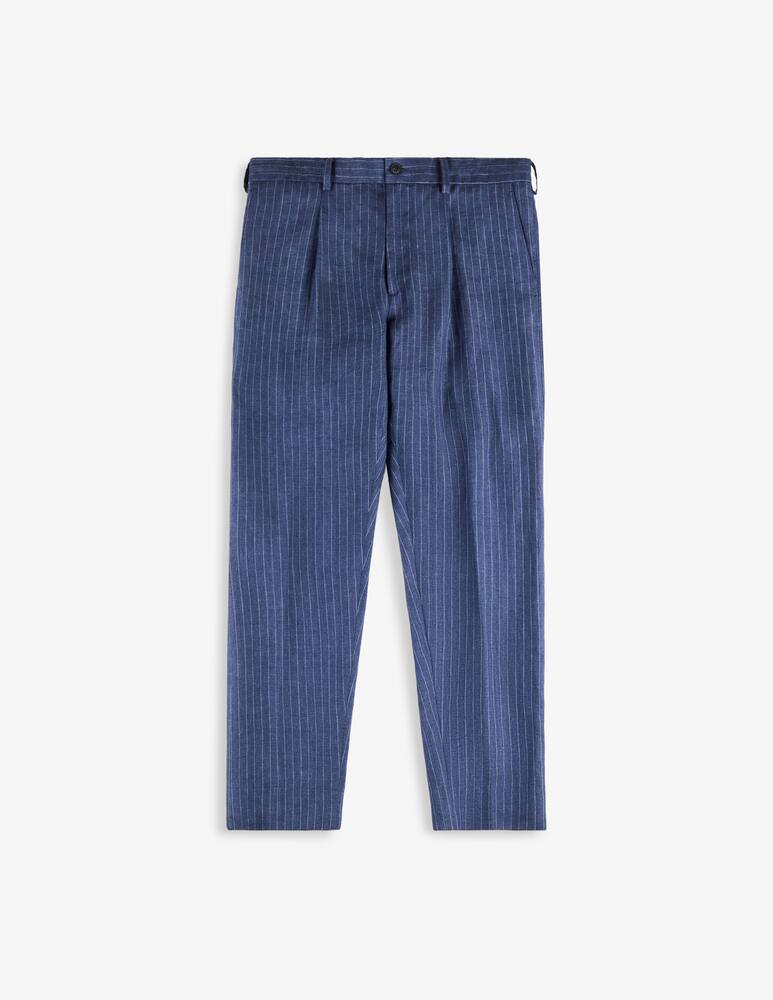 rinascente Fay Jogger Trousers in Pinstripe Linen Canvas