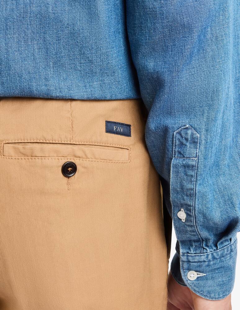Fay Pantaloni Slim in Canneté di Cotone Stretch - immagine 4 Fay Pantaloni Slim in Canneté di Cotone Stretch - immagine 4