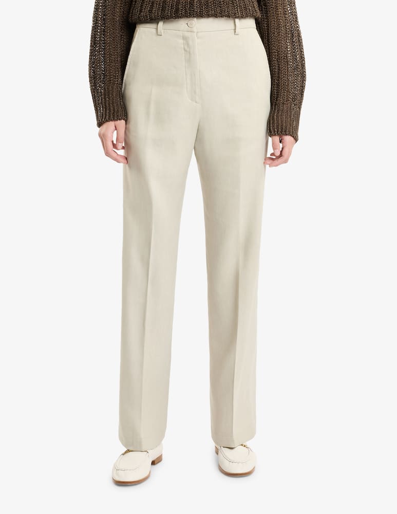 Fay Pantaloni Regular in Viscosa e Lino Stretch - immagine 1