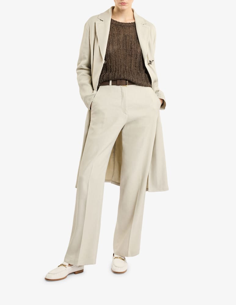 Fay Pantaloni Regular in Viscosa e Lino Stretch - immagine 2