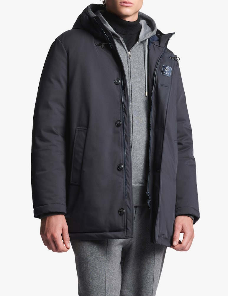 rinascente Fay Giacca Caban in Gabardine Imbottito in Piuma