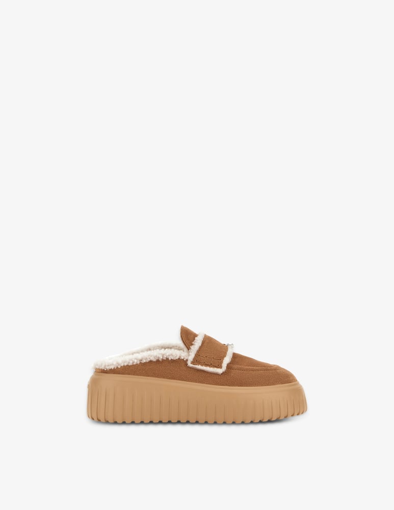 rinascente Hogan H-Stripes shearling mules