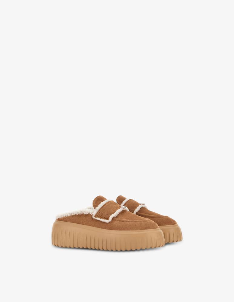 rinascente Hogan H-Stripes shearling mules