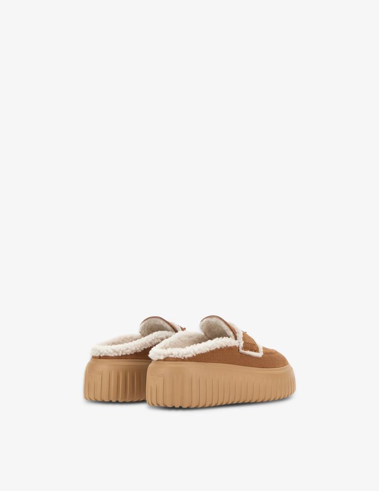 rinascente Hogan H-Stripes shearling mules