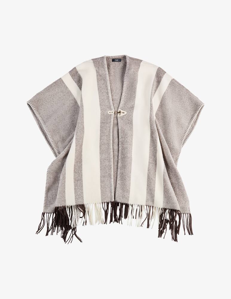 rinascente Fay Poncho in Wool with Hook