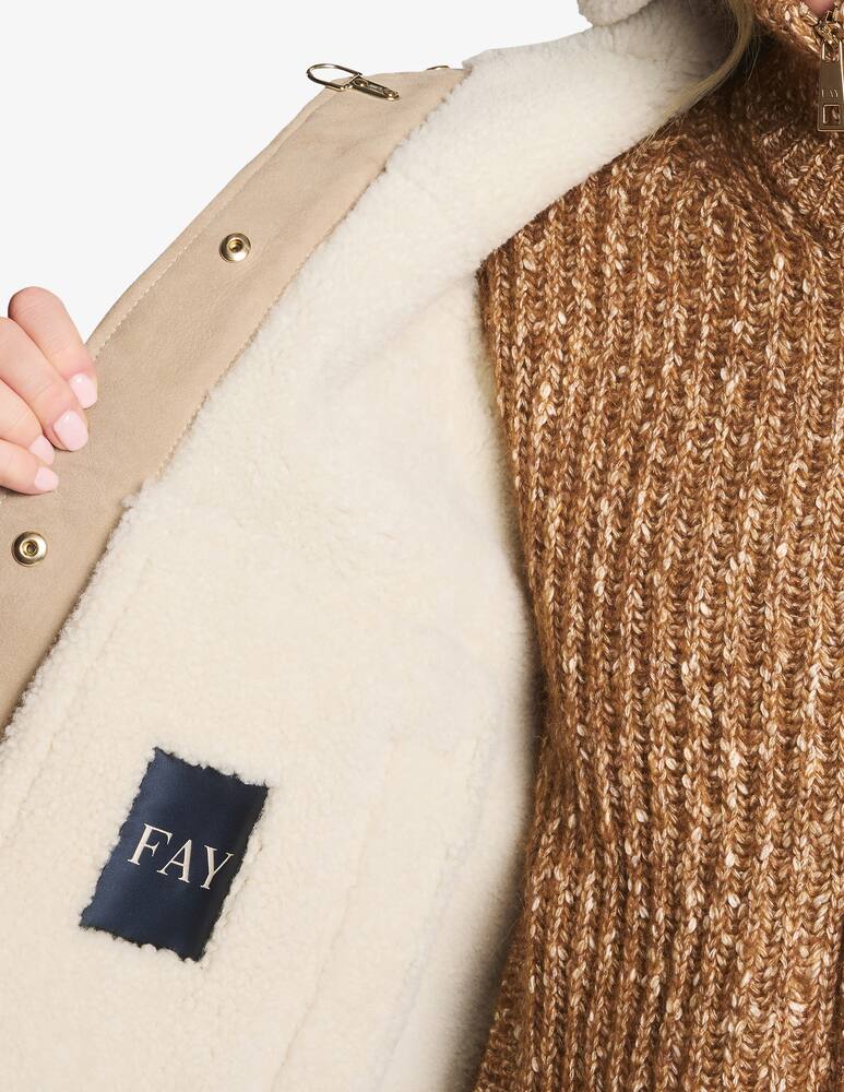 rinascente Fay Giacca shearling con cappuccio