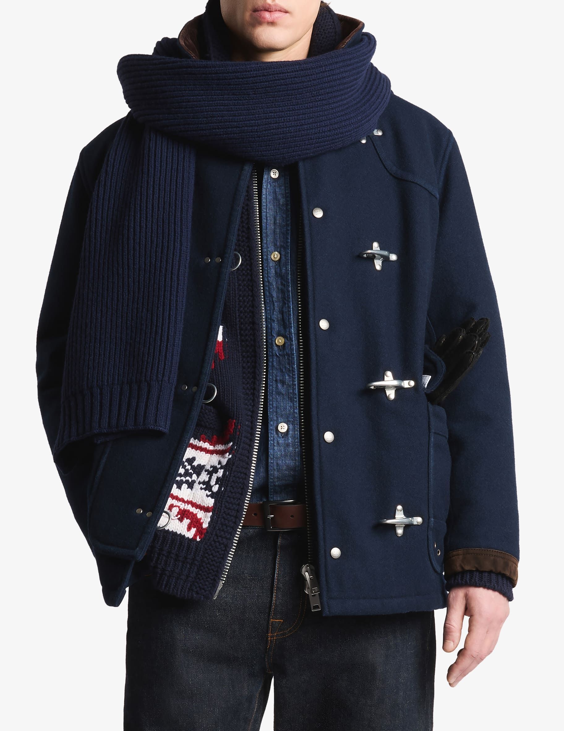 Veste Double Homme Fay (jacket + Gilet) En Coton - Couleur Gris Effet Vert - Taille 56 IT (46 FR) - Neuf Avec étiquettes