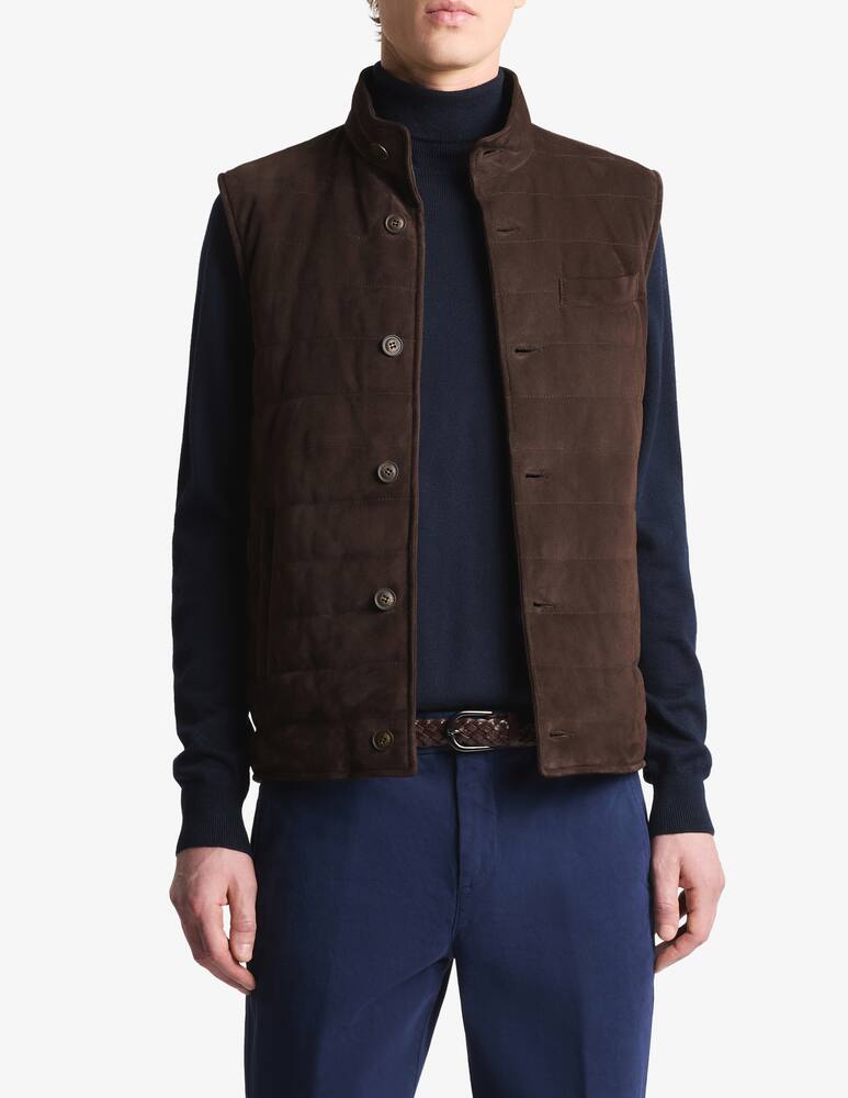 rinascente Fay Quilted gilet suede