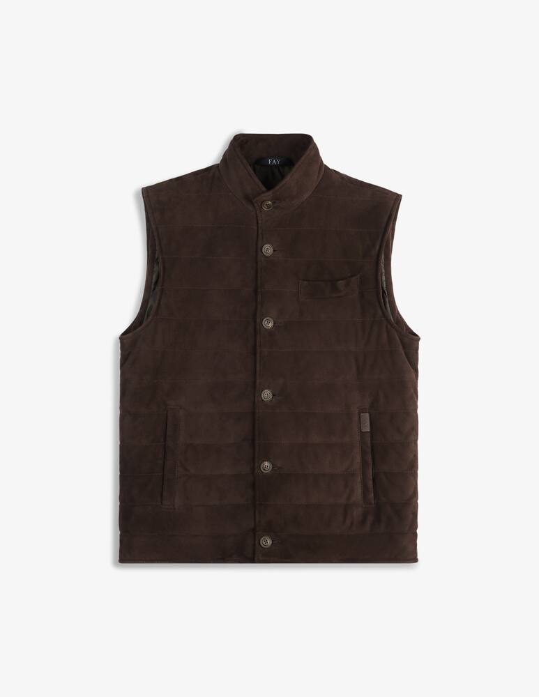 rinascente Fay Quilted gilet suede