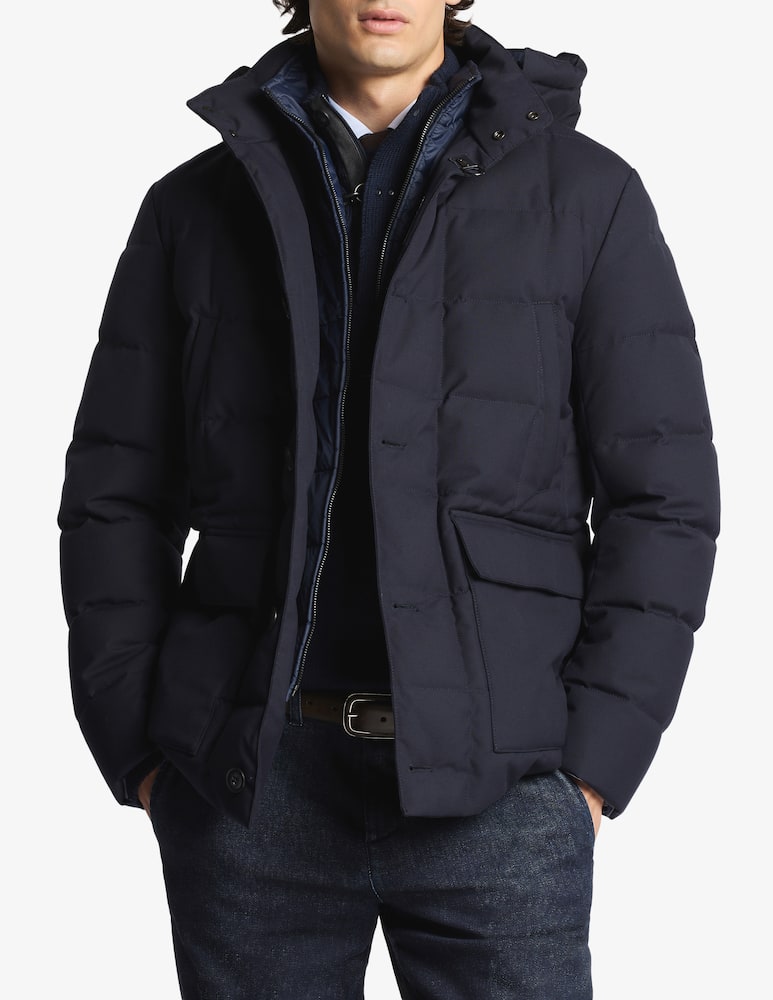 rinascente Fay Caban in Canvas Mélange Imbottito in Piuma