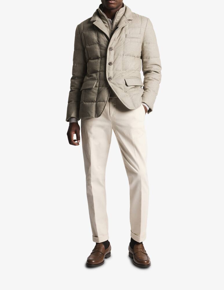 rinascente Fay Piumino Corto Double Front in Flanella di Lana Cardata