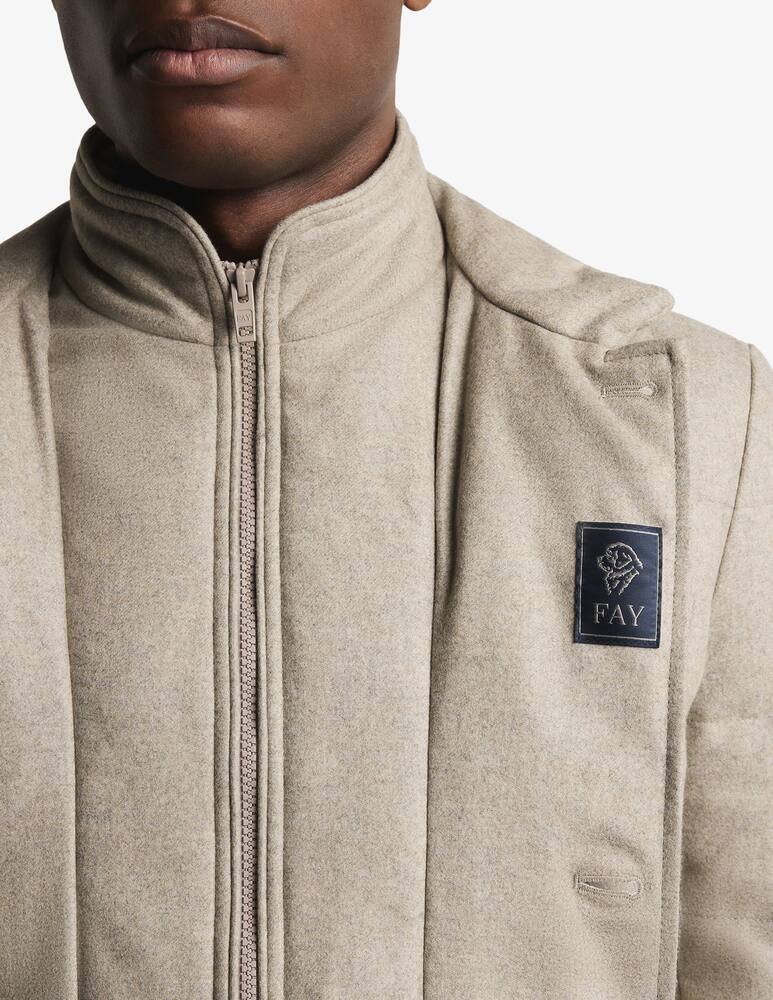 rinascente Fay Piumino Corto Double Front in Flanella di Lana Cardata