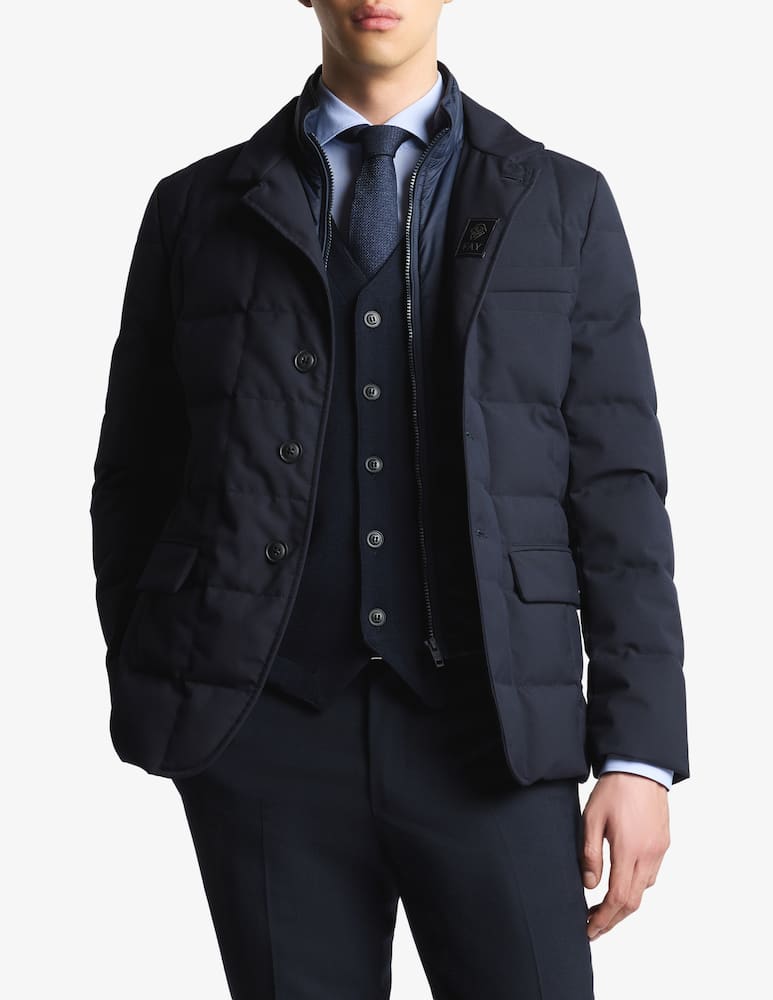 rinascente Fay Piumino Corto Double Front in Canvas Mélange