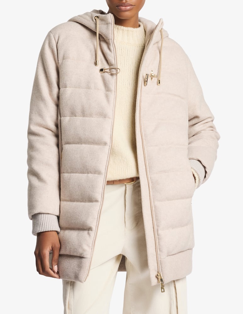 rinascente Fay Long down jacket in wool jersey