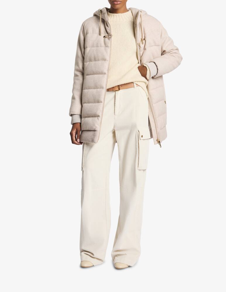 rinascente Fay Long down jacket in wool jersey