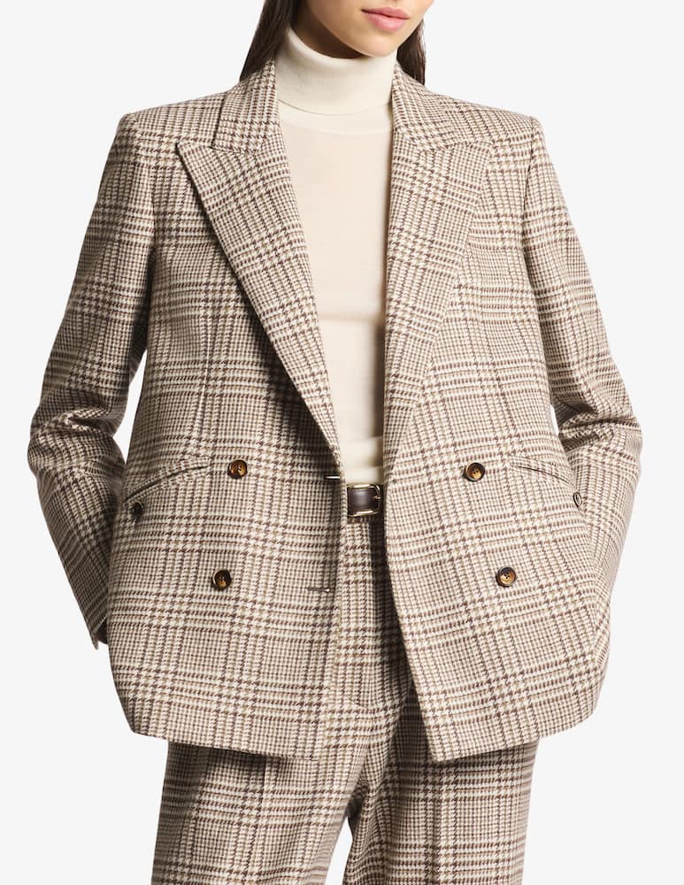rinascente Fay Double-breasted Jacket in Prince of Wales Wool Flannel