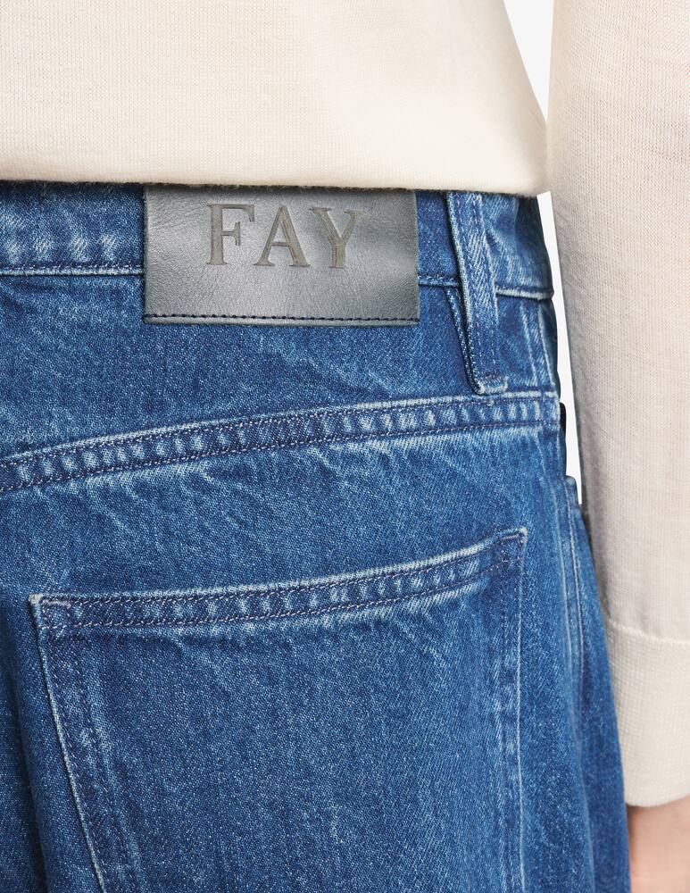 rinascente Fay 5 Pocket Palazzo Trousers in Denim