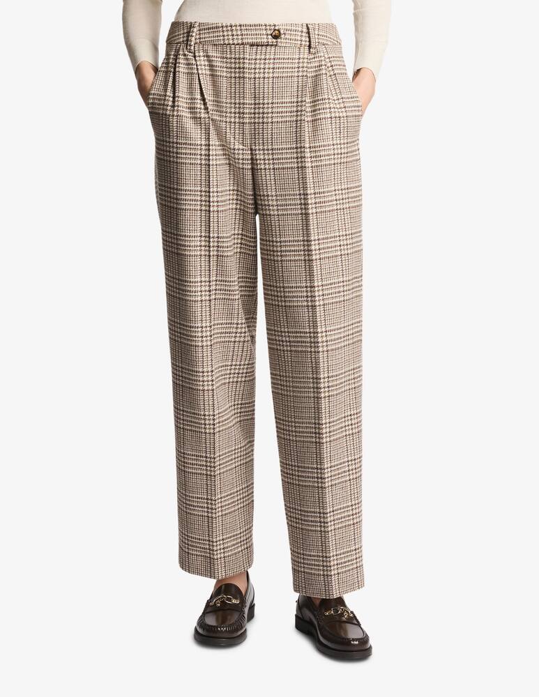 Fay Regular Trousers in Prince of Wales Wool Flannel - picture 1 Fay Regular Trousers in Prince of Wales Wool Flannel - picture 1