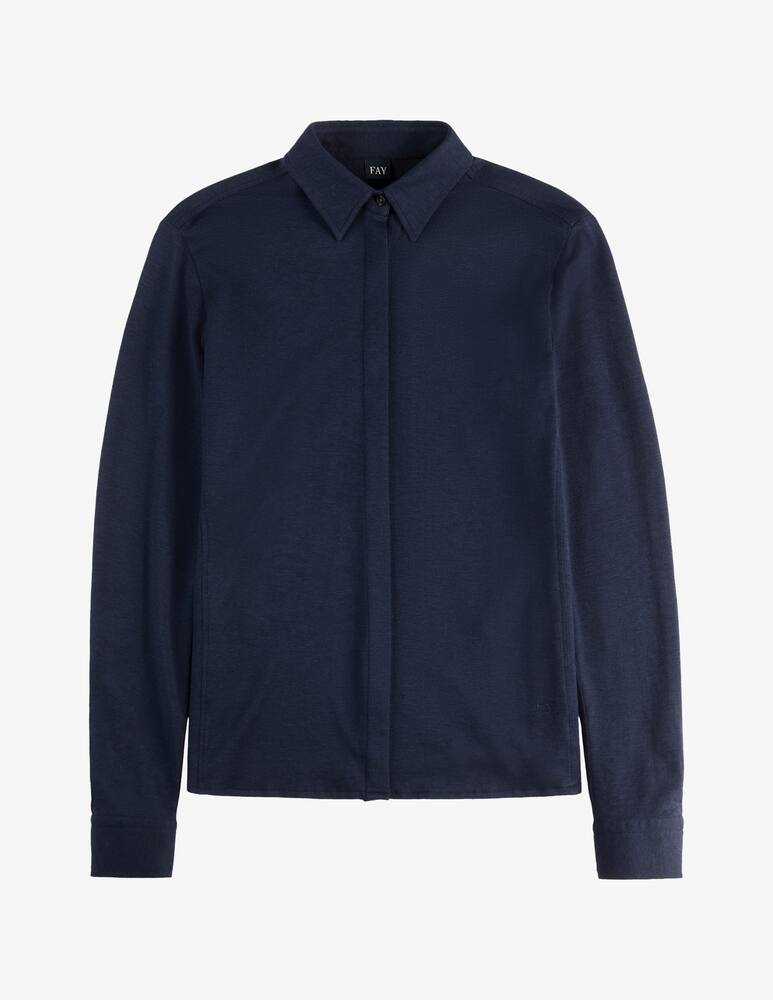 rinascente Fay Slim Shirt in Piquet Jersey