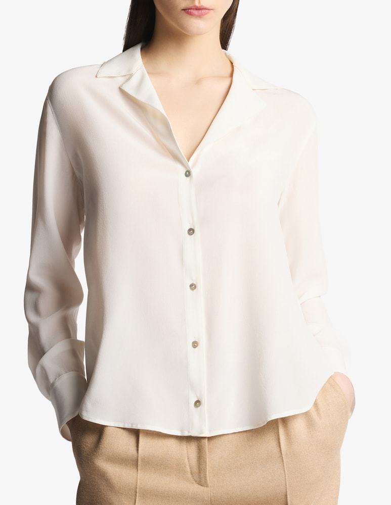 rinascente Fay Slim Shirt in Crêpe De Chiné