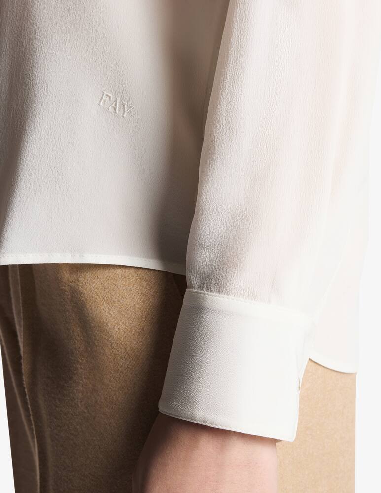 rinascente Fay Slim Shirt in Crêpe De Chiné