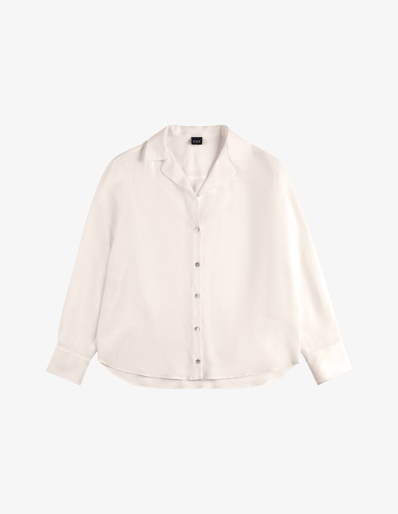 rinascente Fay Slim Shirt in Crêpe De Chiné