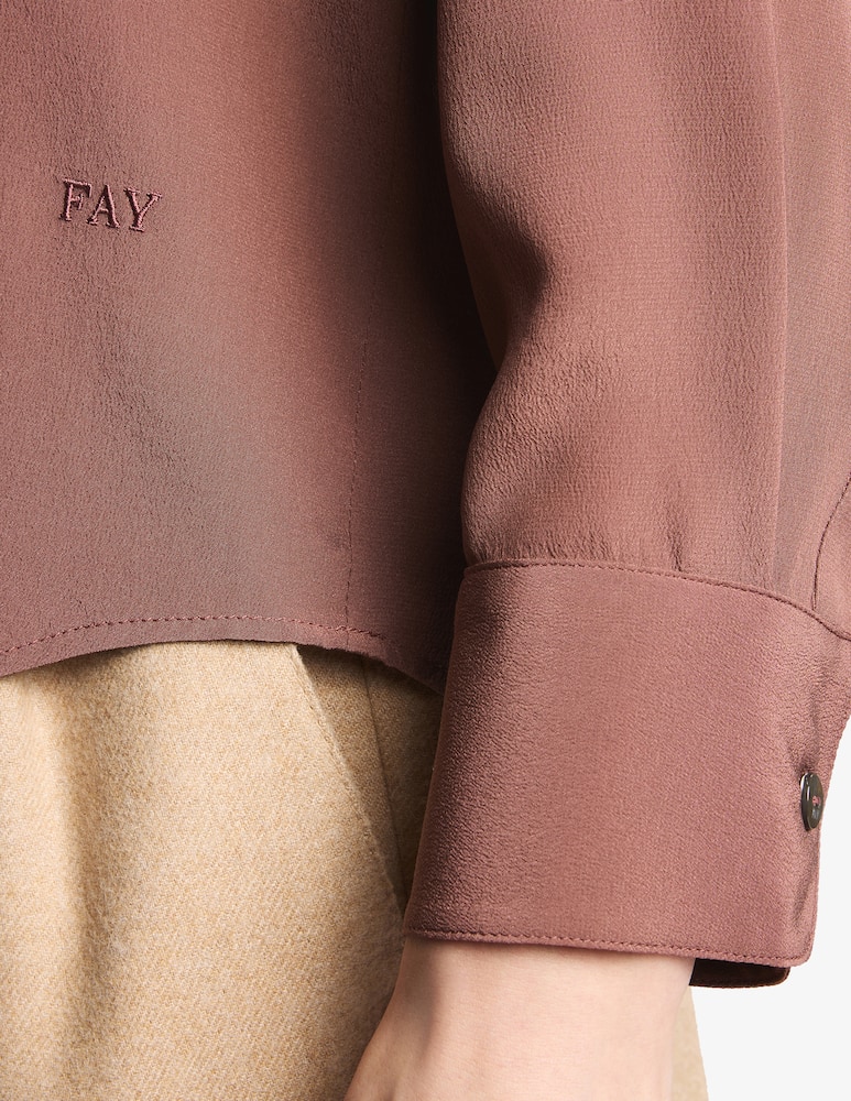 Fay Camicia Slim in Crêpe De Chiné - immagine 4 Fay Camicia Slim in Crêpe De Chiné - immagine 4