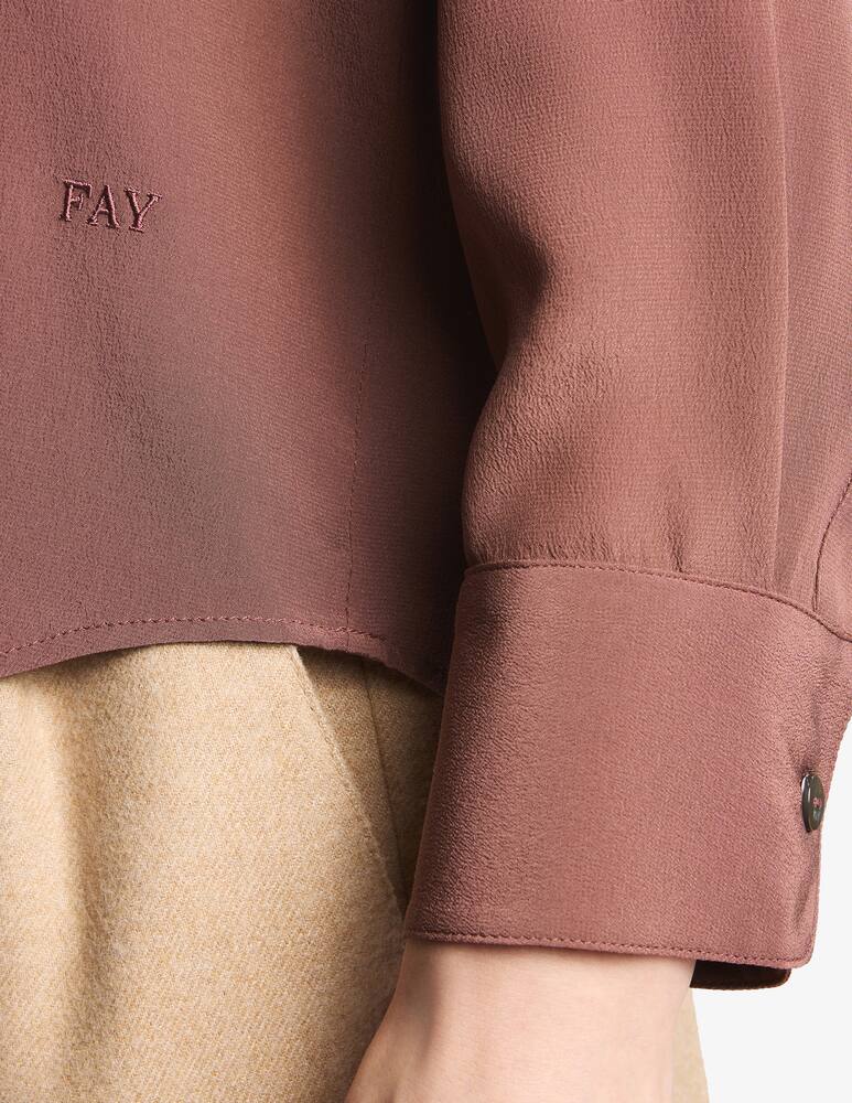 rinascente Fay Camicia Slim in Crêpe De Chiné